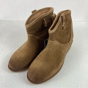Zara slip on ankle leather boot, Camel , Size 37 US 4.5